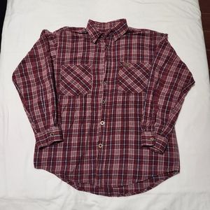 Carhartt Long Sleeve Button Down Shirt Maroon Large